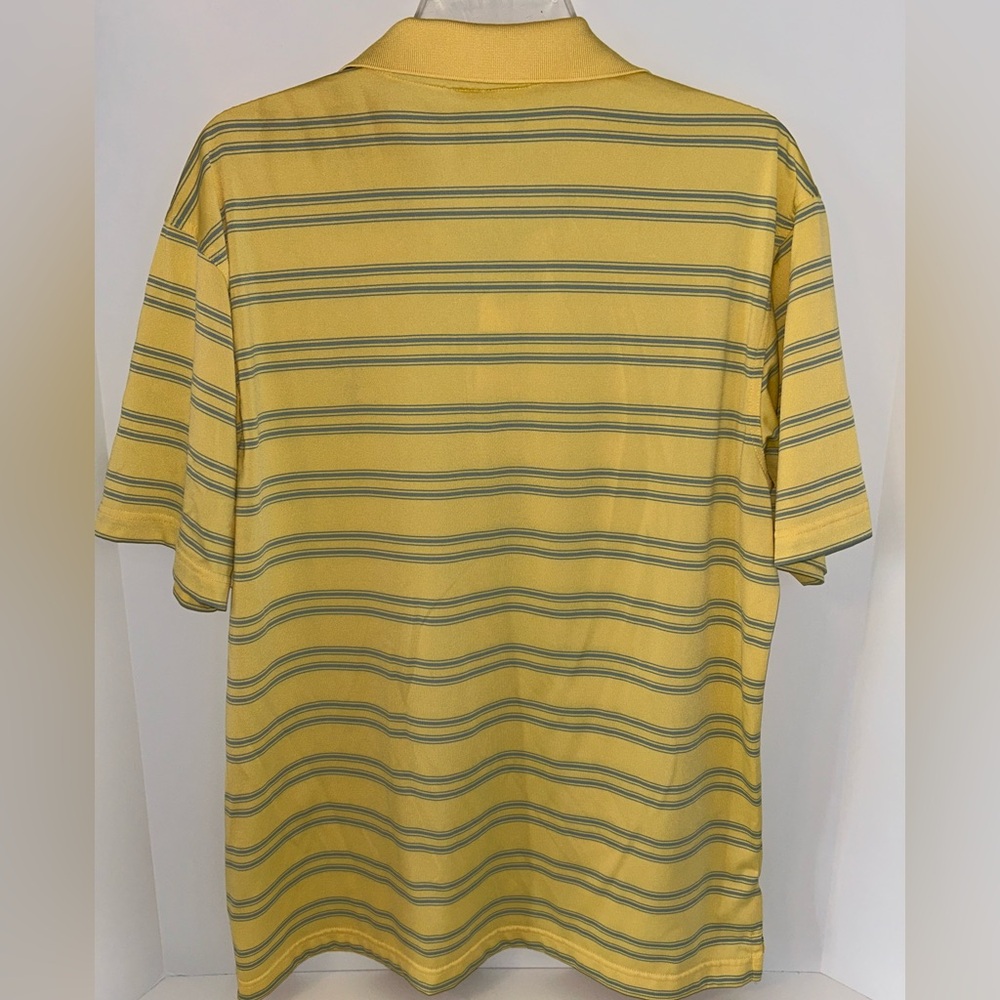 Masters Performance men’s yellow blue stripe short sleeve polo size Medium - Picture 4 of 11